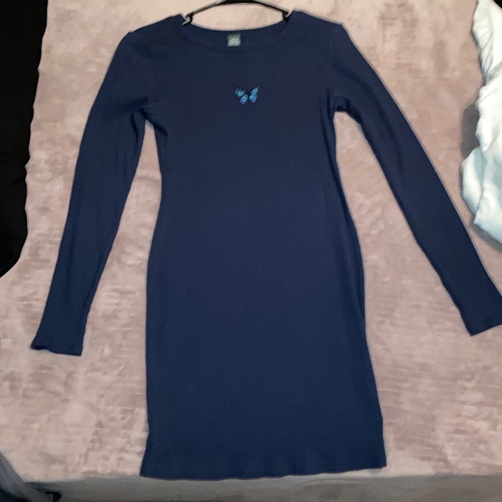 Butterfly long sleeve Blue dress